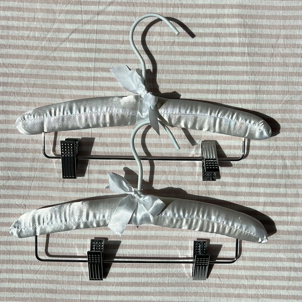 Homegoods Girls Pearl Satin Bow Hangers 12” Set of 2